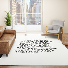 "Hope Is Not Wishful Thinking. Hope Is The Audacity To Believe" | Hand Lettered Motivational Design Rug