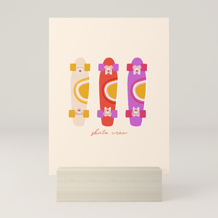 70's skate crew Mini Art Print