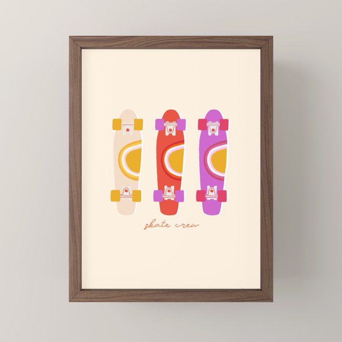70's skate crew Mini Art Print