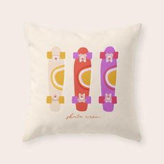 70's skate crew Throw Pillow