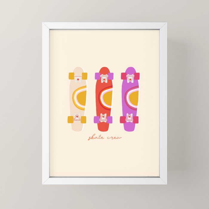 70's skate crew Mini Art Print