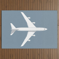 747-400 Jumbo Jet Airliner Aircraft - Slate Outdoor Rug