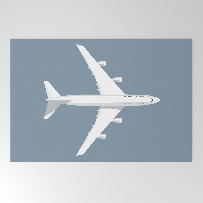 747-400 Jumbo Jet Airliner Aircraft - Slate Welcome Mat