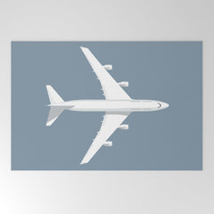 747-400 Jumbo Jet Airliner Aircraft - Slate Welcome Mat