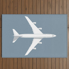 747-400 Jumbo Jet Airliner Aircraft - Slate Outdoor Rug
