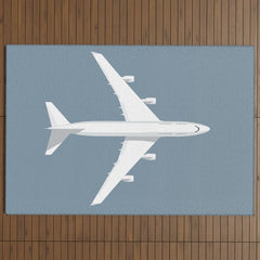 747-400 Jumbo Jet Airliner Aircraft - Slate Outdoor Rug
