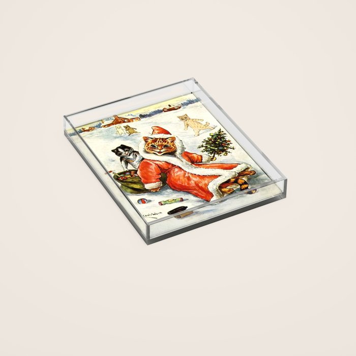 To Wish You A Merry Christmas' by Louis Wain Acrylic Tray