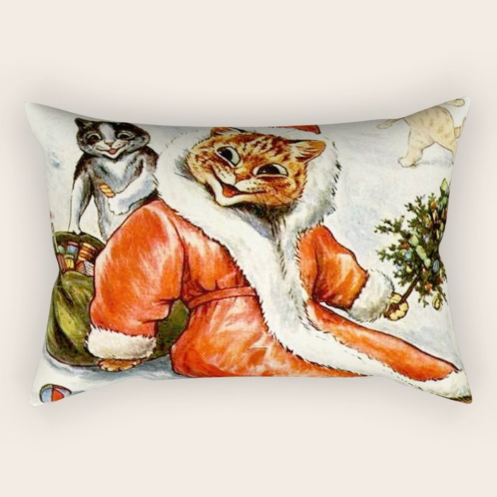 To Wish You A Merry Christmas' by Louis Wain Rectangular Pillow