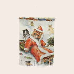 To Wish You A Merry Christmas' by Louis Wain Wall Hanging