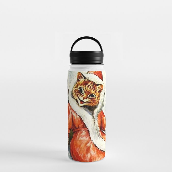 To Wish You A Merry Christmas' by Louis Wain Water Bottle