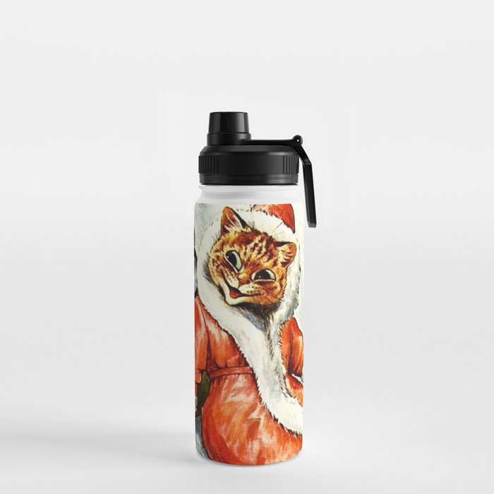 To Wish You A Merry Christmas' by Louis Wain Water Bottle
