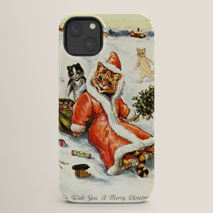To Wish You A Merry Christmas' by Louis Wain iPhone Case