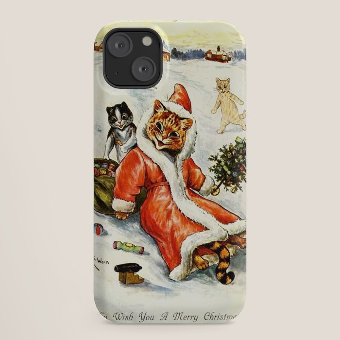 To Wish You A Merry Christmas' by Louis Wain iPhone Case