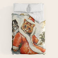 To Wish You A Merry Christmas' by Louis Wain Comforter
