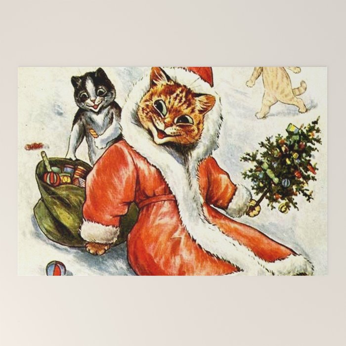 To Wish You A Merry Christmas' by Louis Wain Welcome Mat