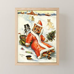 To Wish You A Merry Christmas' by Louis Wain Mini Art Print