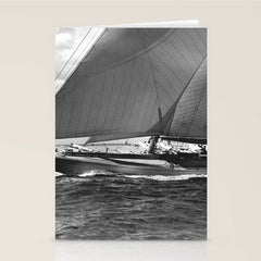 12-meter Sailing Yacht America's Cup Races nautical black and white photograph Stationery Card