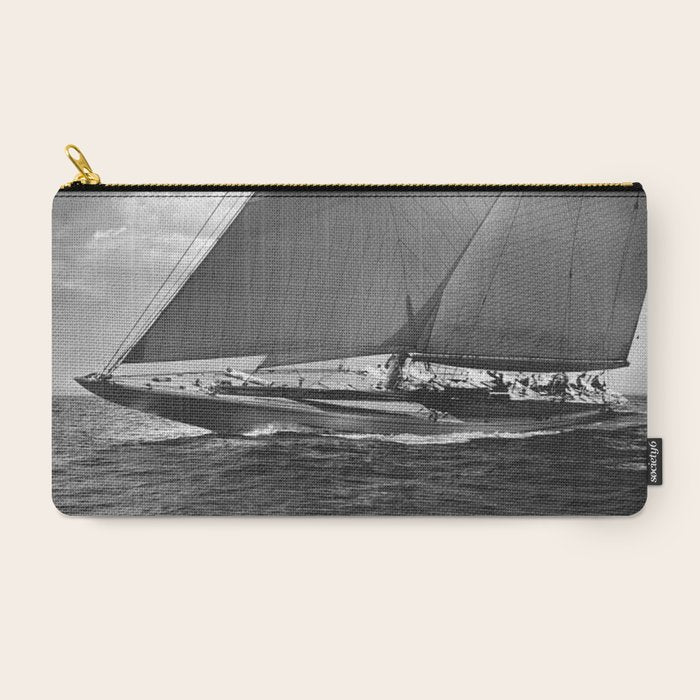 12-meter Sailing Yacht America's Cup Races nautical black and white photograph Carry All Pouch