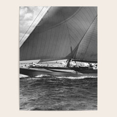 12-meter Sailing Yacht America's Cup Races nautical black and white photograph Poster