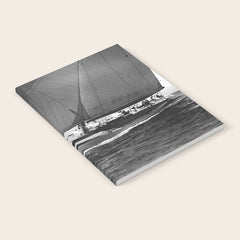 12-meter Sailing Yacht America's Cup Races nautical black and white photograph Notebook