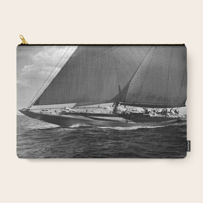 12-meter Sailing Yacht America's Cup Races nautical black and white photograph Carry All Pouch