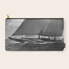 12-meter Sailing Yacht America's Cup Races nautical black and white photograph Carry All Pouch