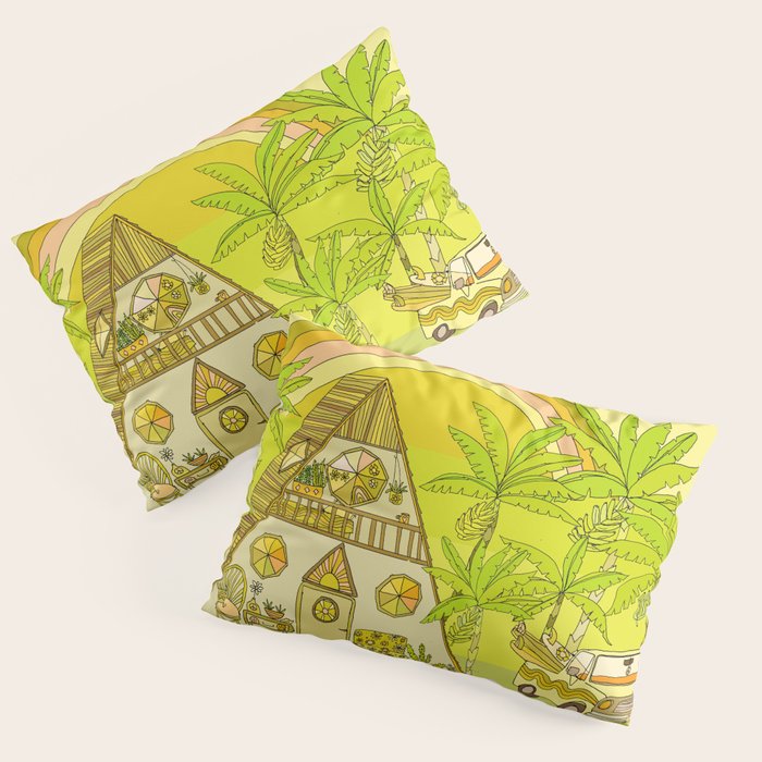 a frame simple living // banana pancakes // retro surf art by surfy birdy Pillow Sham