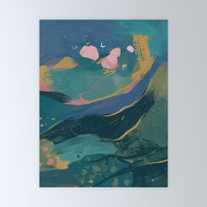 "You Are Worthy" Midnight Background Mini Art Print