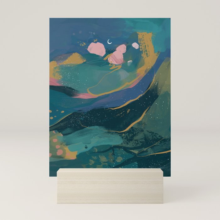 "You Are Worthy" Midnight Background Mini Art Print