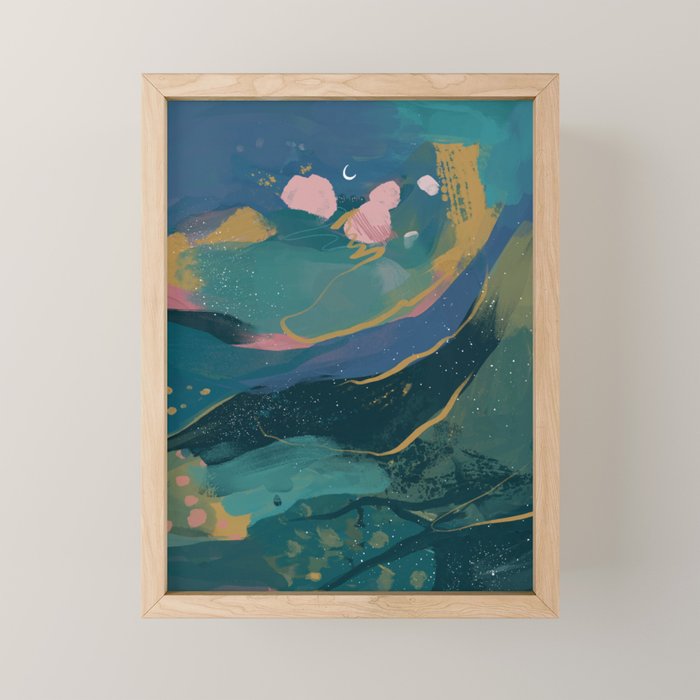 "You Are Worthy" Midnight Background Mini Art Print