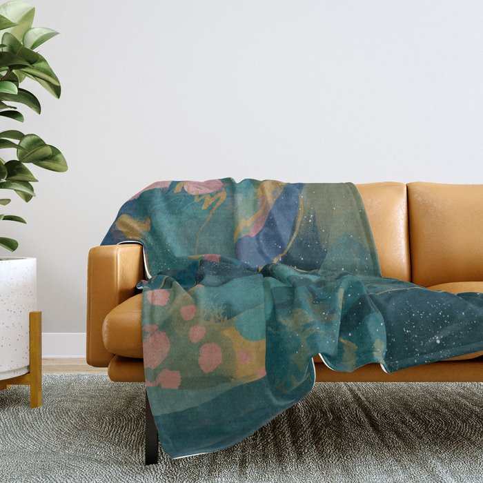 "You Are Worthy" Midnight Background Throw Blanket