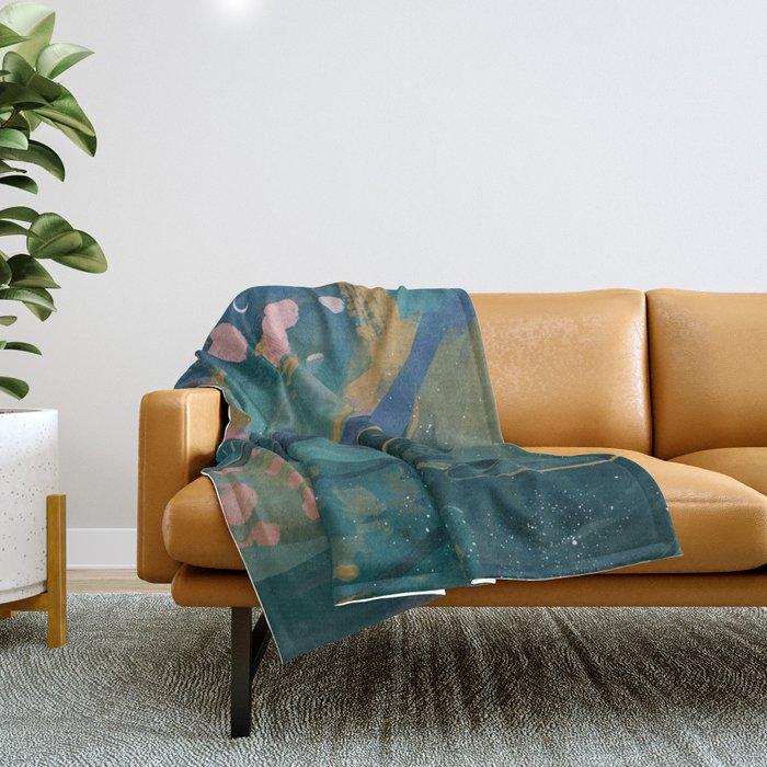 "You Are Worthy" Midnight Background Throw Blanket