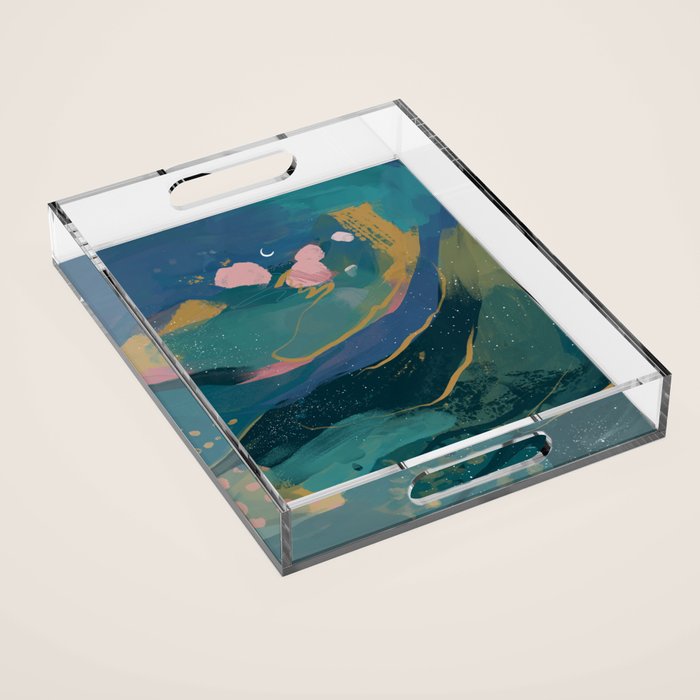 "You Are Worthy" Midnight Background Acrylic Tray