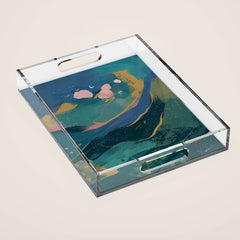 "You Are Worthy" Midnight Background Acrylic Tray
