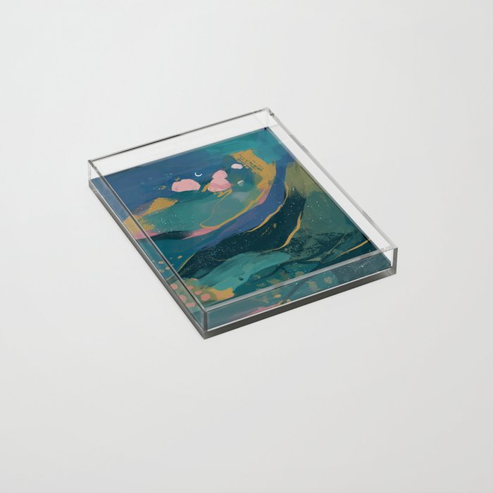 "You Are Worthy" Midnight Background Acrylic Tray