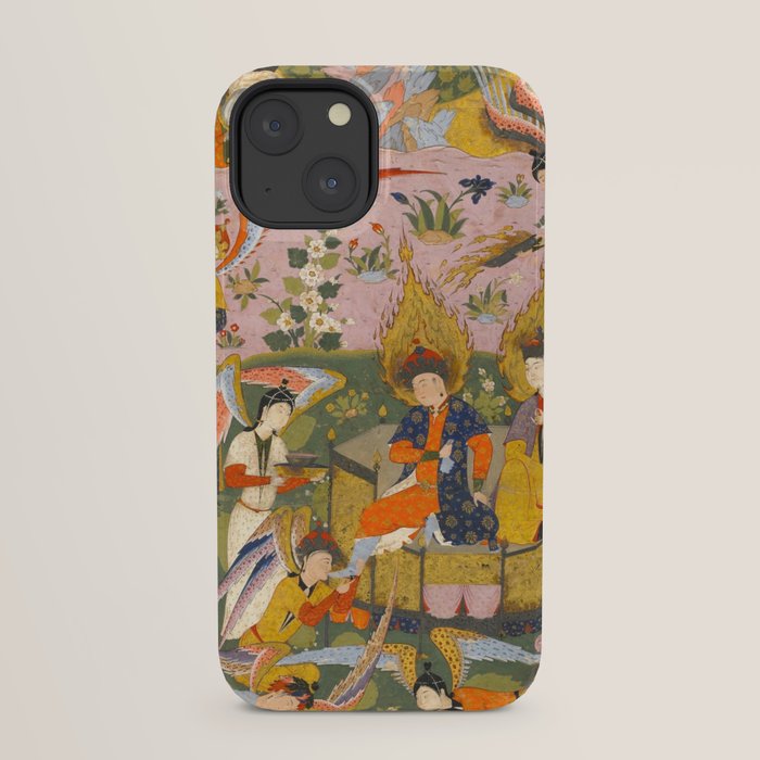 (Book of omens) Angels bow before Adam and Eve in Paradise Islamic Antique Art  iPhone Case