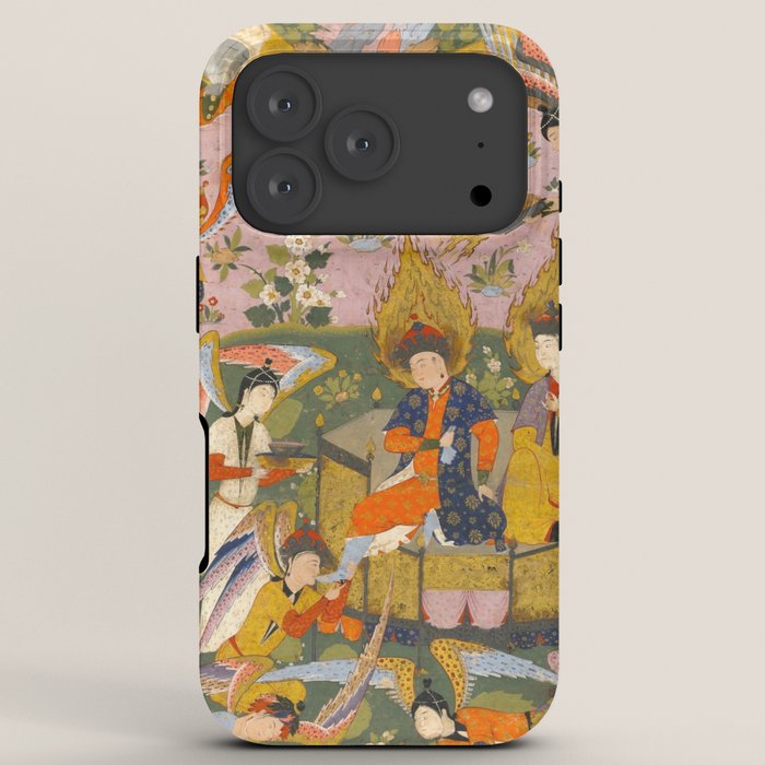 (Book of omens) Angels bow before Adam and Eve in Paradise Islamic Antique Art  iPhone Case