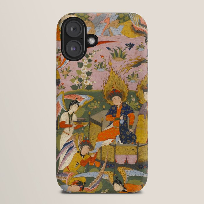 (Book of omens) Angels bow before Adam and Eve in Paradise Islamic Antique Art  iPhone Case