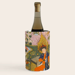 (Book of omens) Angels bow before Adam and Eve in Paradise Islamic Antique Art  Wine Chiller