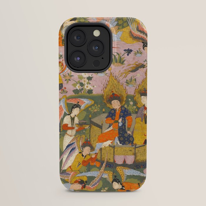 (Book of omens) Angels bow before Adam and Eve in Paradise Islamic Antique Art  iPhone Case