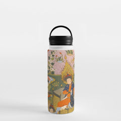 (Book of omens) Angels bow before Adam and Eve in Paradise Islamic Antique Art  Water Bottle