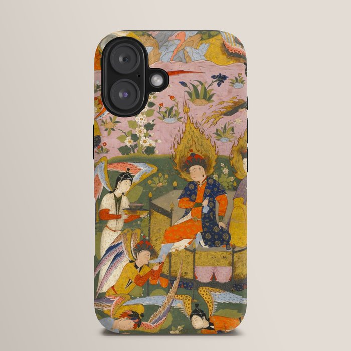 (Book of omens) Angels bow before Adam and Eve in Paradise Islamic Antique Art  iPhone Case