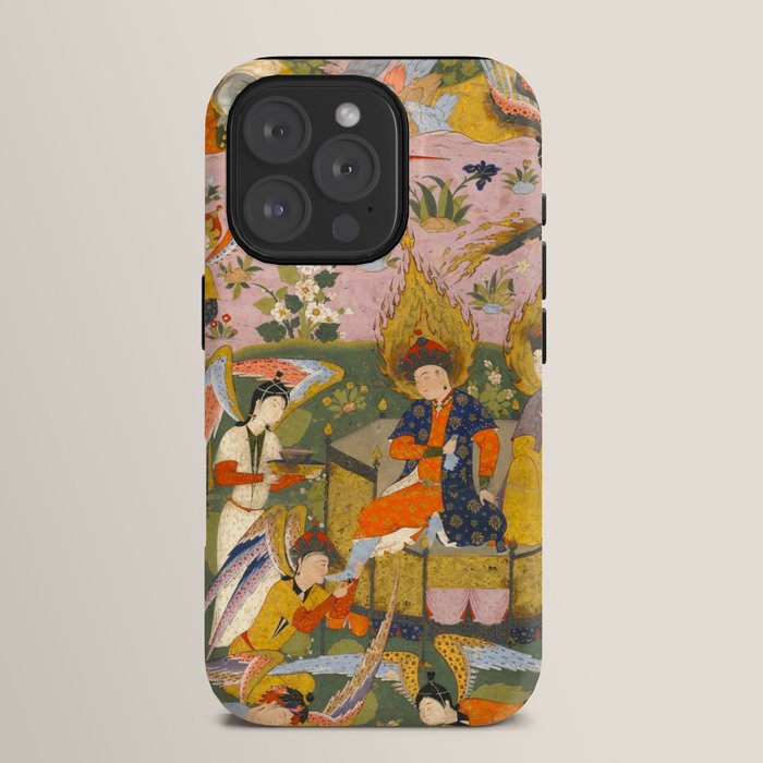(Book of omens) Angels bow before Adam and Eve in Paradise Islamic Antique Art  iPhone Case