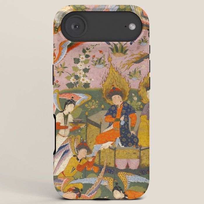 (Book of omens) Angels bow before Adam and Eve in Paradise Islamic Antique Art  iPhone Case