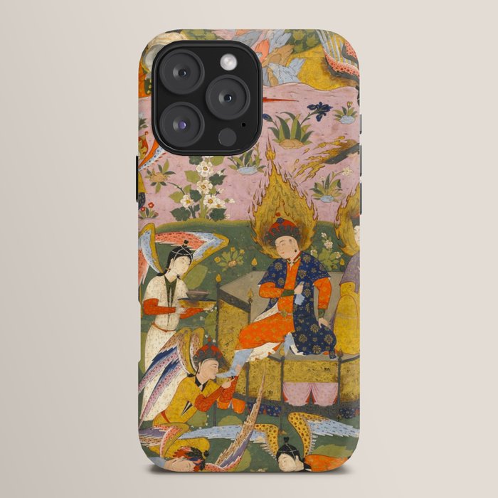(Book of omens) Angels bow before Adam and Eve in Paradise Islamic Antique Art  iPhone Case