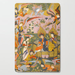 (Book of omens) Angels bow before Adam and Eve in Paradise Islamic Antique Art  Cutting Board