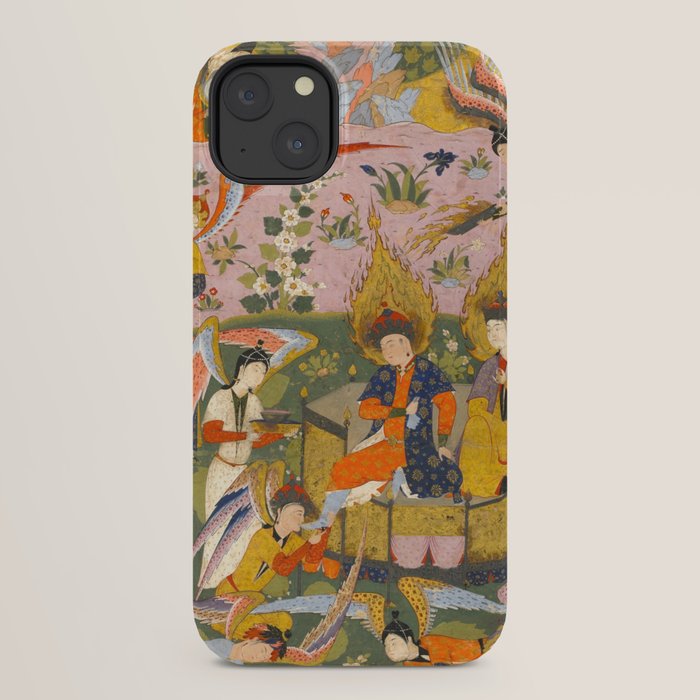 (Book of omens) Angels bow before Adam and Eve in Paradise Islamic Antique Art  iPhone Case