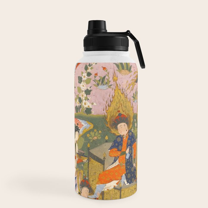 (Book of omens) Angels bow before Adam and Eve in Paradise Islamic Antique Art  Water Bottle