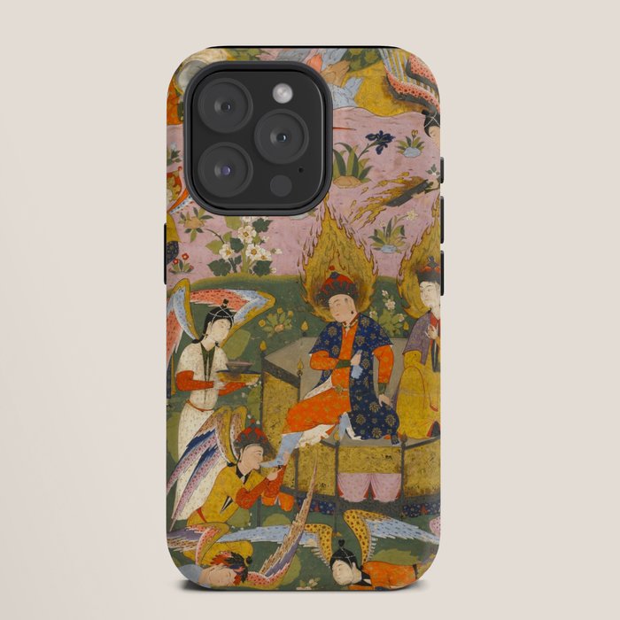 (Book of omens) Angels bow before Adam and Eve in Paradise Islamic Antique Art  iPhone Case