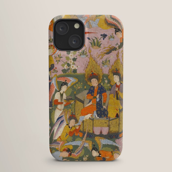 (Book of omens) Angels bow before Adam and Eve in Paradise Islamic Antique Art  iPhone Case